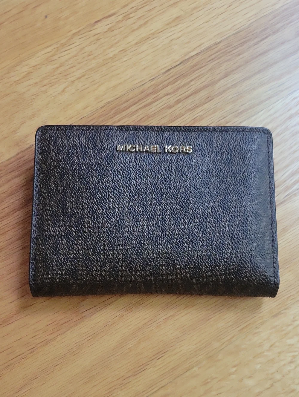 Michael Kors Black Leather Card Holder with Gold Logo